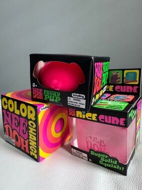 SHIPS TODAY! 3 Nee Doh Nice Cube Funky Pup Color Change Pink Squishy TikTok Toy